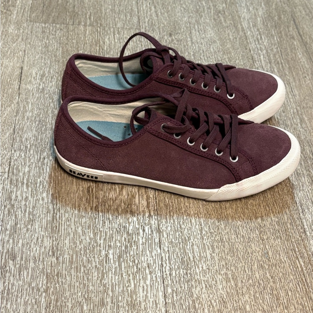 SEAVEES MAROON MONTEREY VARSITY SUEDE SNEAKER SIZE 8 WOMENS